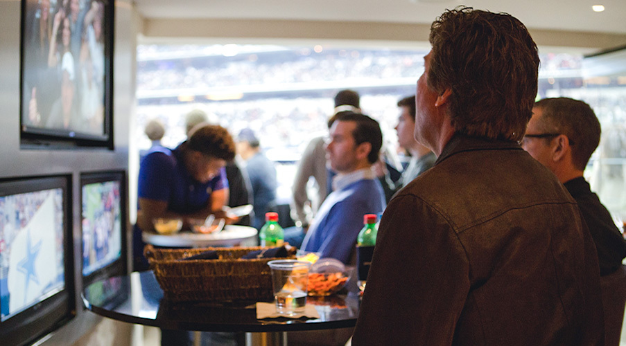 In-suite TVs help you stay up to date on all sports during the Suitest Time of the Year